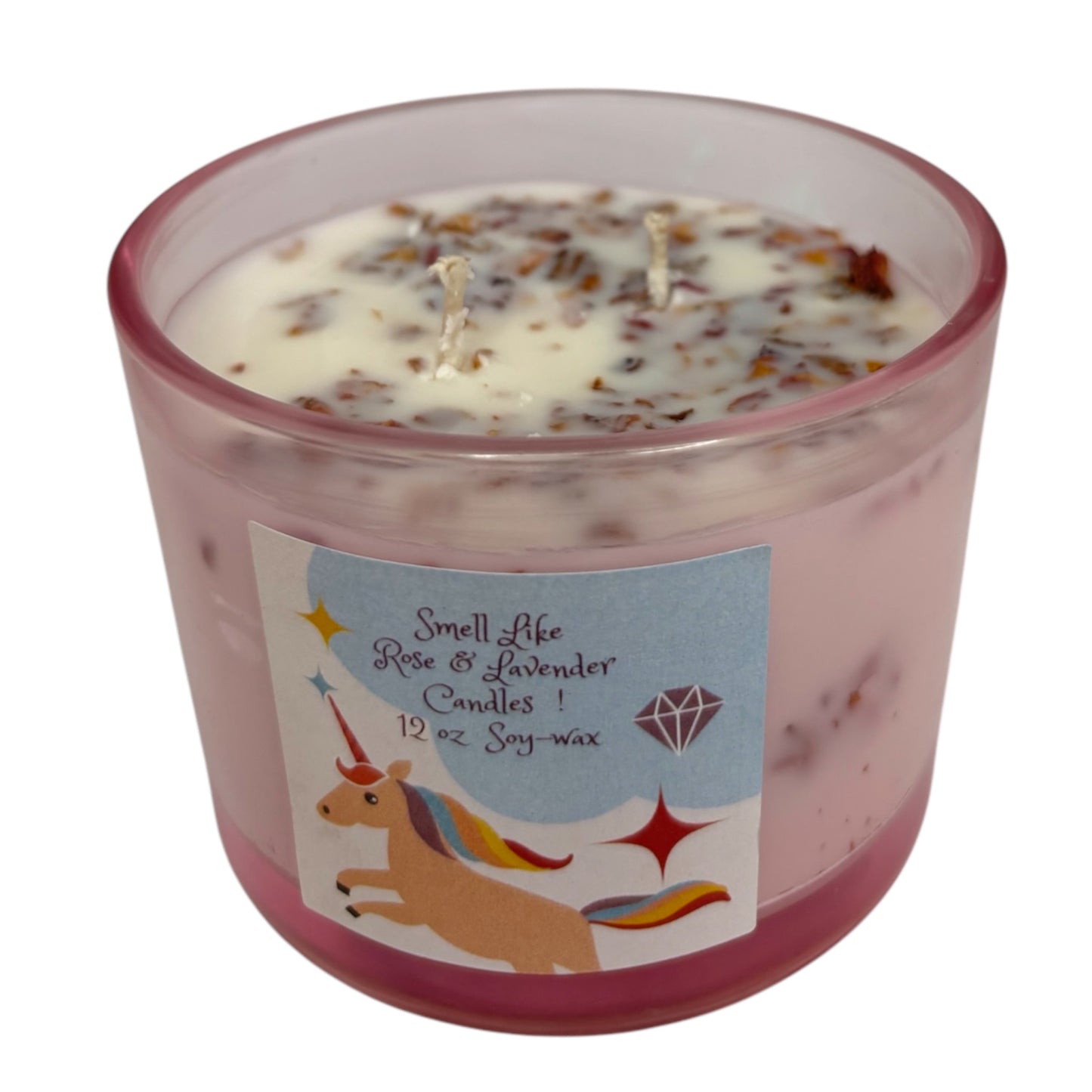 Smell Like Rose and Lavender 12 0z soy wax candle