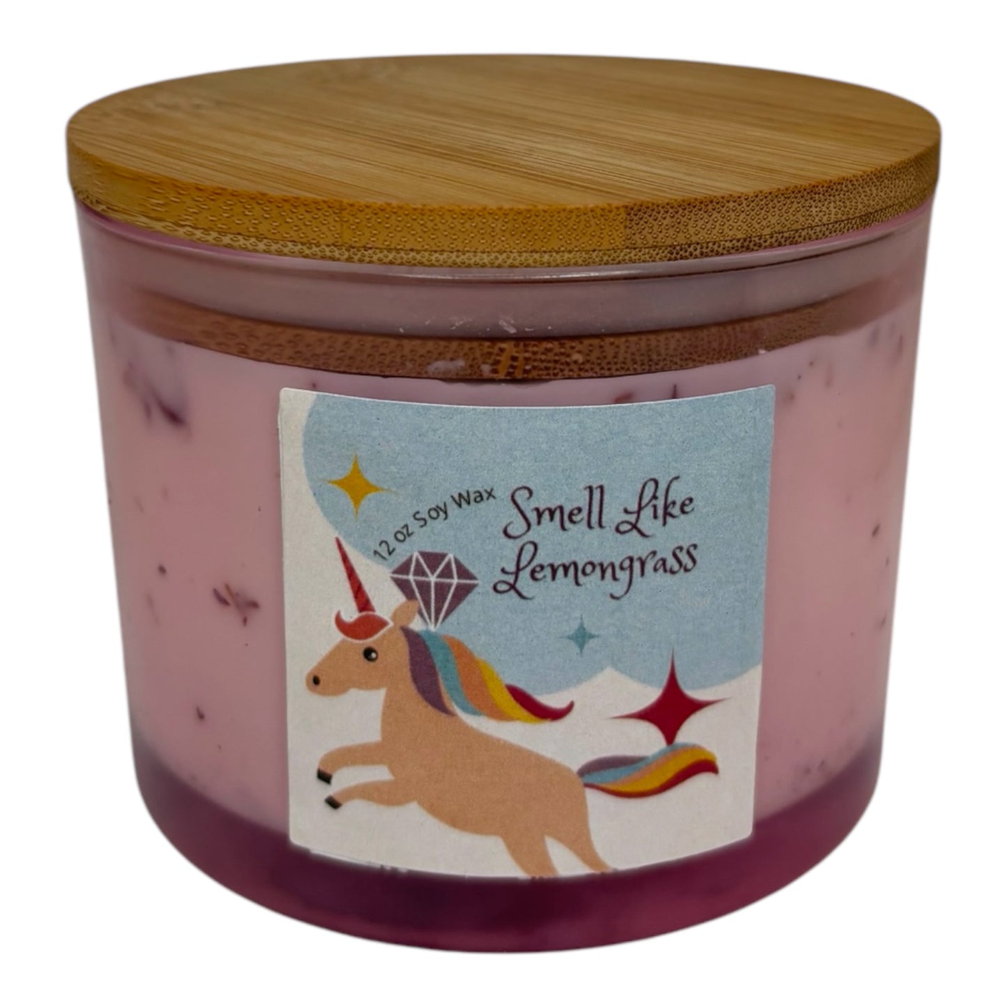 Smell Like Lemongrass*Lemon Soy- Wax Candle Infused with Rose Petals