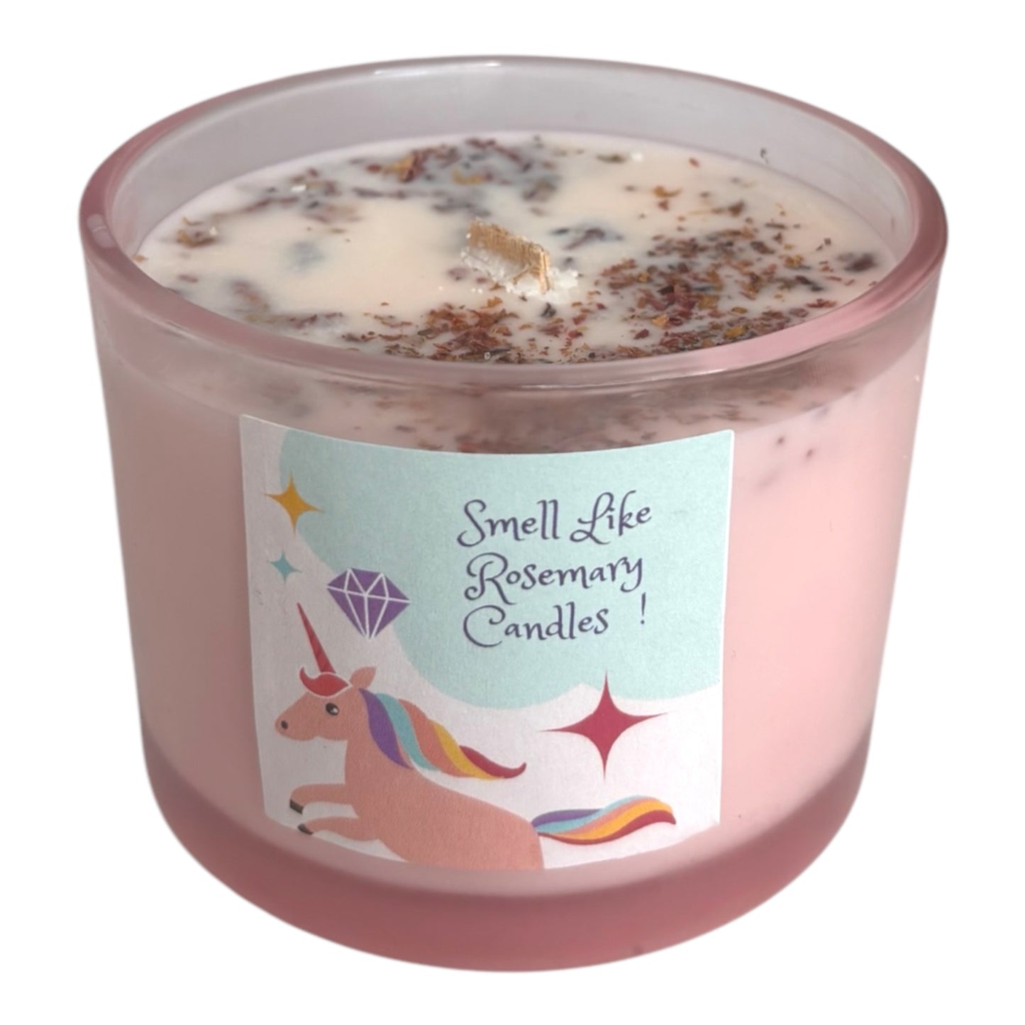 Smell Like Rosemary Soy-wax Candle Infused with Roses