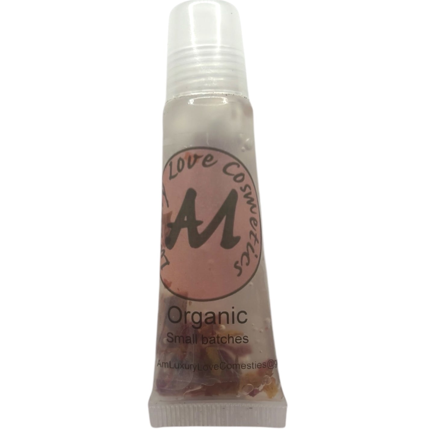 Rose Kiss – Organic Lip Gloss Moisturizer with Real Rose Petals & ; Lavender Essential Oil