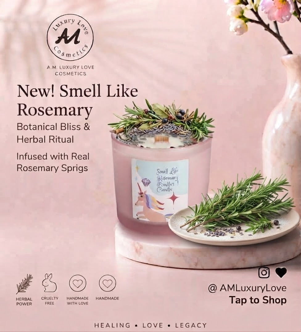 Organic Soy Candle – Rosemary & Rose (9 oz)
